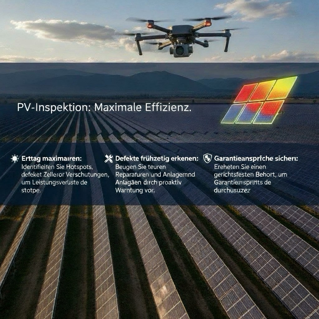 Thermografie einer Photovoltaikanlage zur Hotspot-Erkennung und PV-Analyse